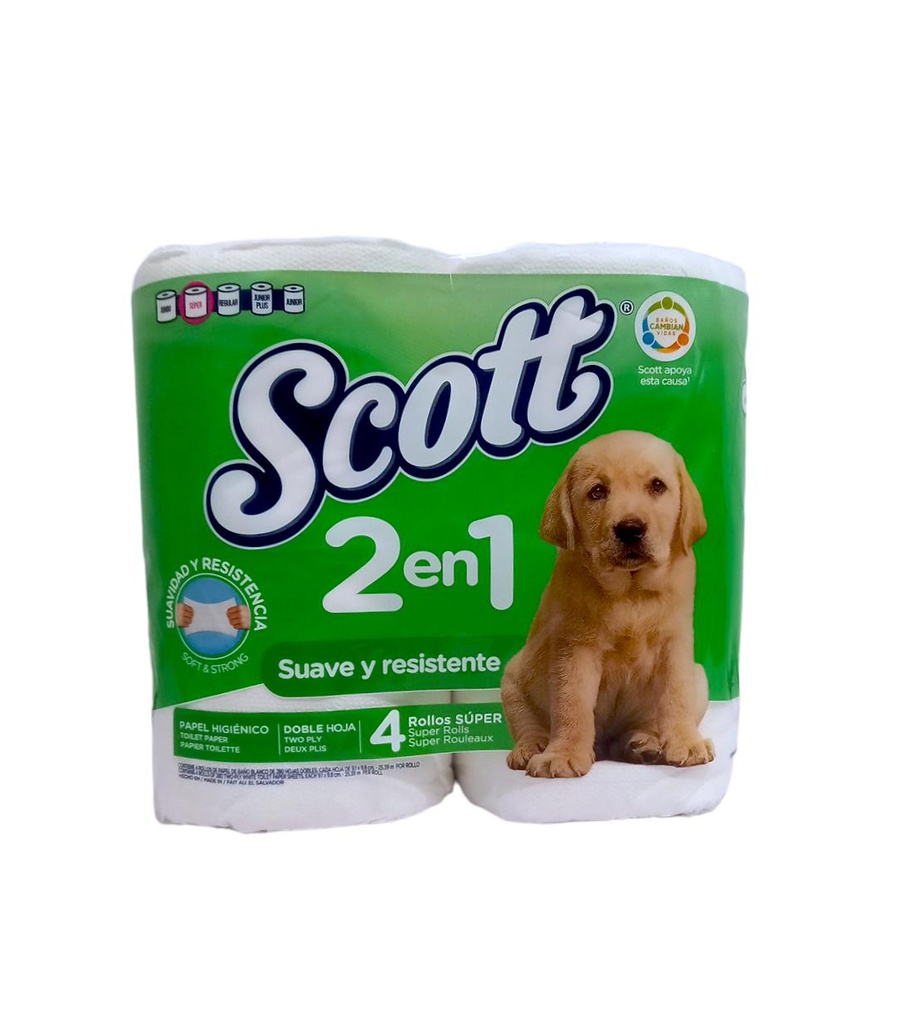 PAPEL BAÑO SCOTT 2IN1 4ROLL
