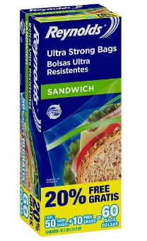 REYNOLDS SANDWICH BAGS 60pc 