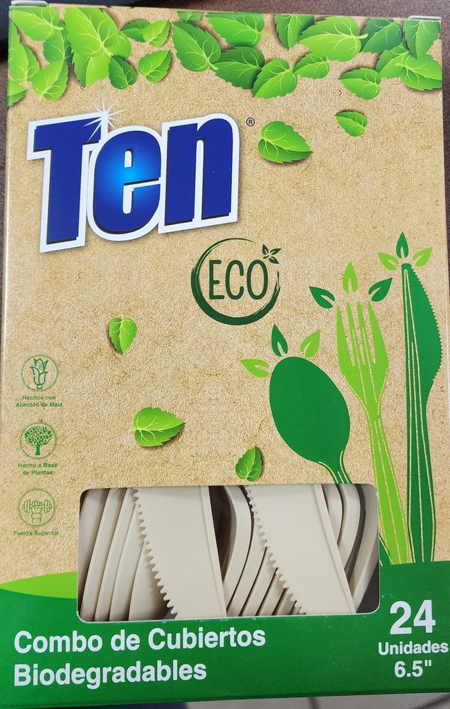 CUBIERTOS PLASTICAS TEN ECO 24ct