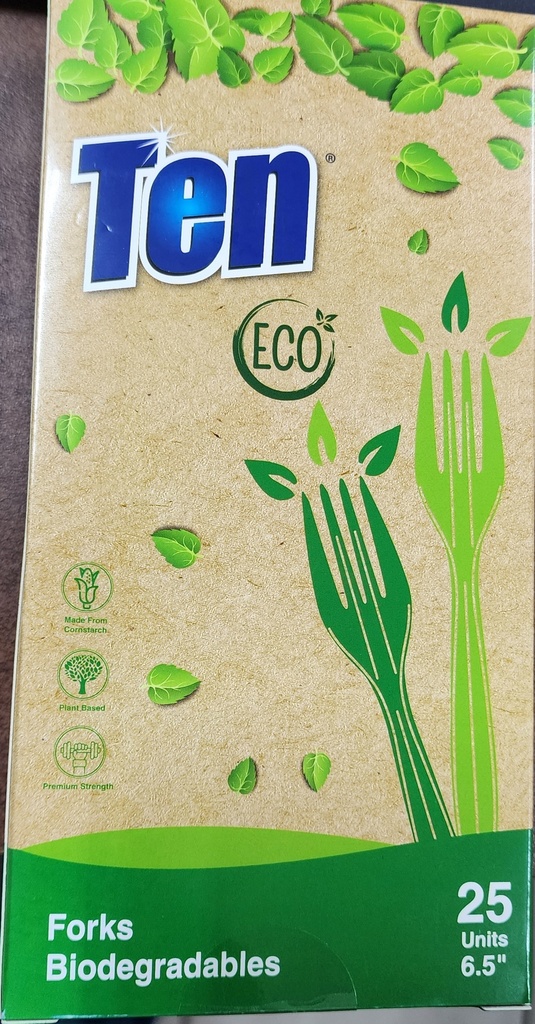 TENEDORES PLASTICOS TEN ECO 25ct