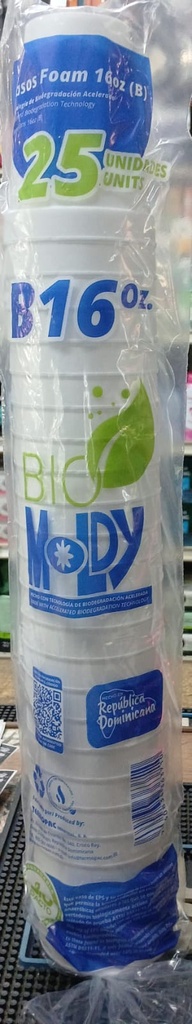 MOLDY VASOS DE FOAM 16oz 25qt  