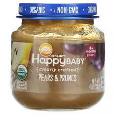 [3440] HAPPYBABY ORGANIC PEARS&PRUNES 4oz