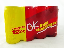 [3768] OK KOLA CHAMPAGNE LATA 12oz PAQ 8