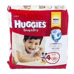 [3485] PAÑALES BEBE HUGGIES 4 PQ 31  
