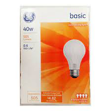 [3825] BOMBILLAS GE 40W PAQ 4