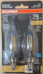 [1290] SYLVANIA 2PK BULBS 25W