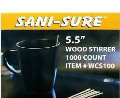 [1460] SANI-SURE WOOD STIRRER 5.5" 1000ct