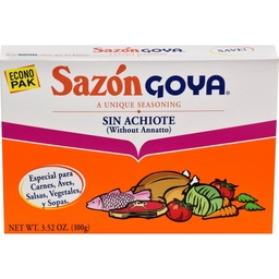 [7766] SAZON GOYA SIN ACHIOTE 20 SOBRES 3.52 oz 