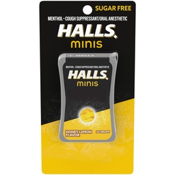 [6000] HALLS MINIS HONEY LEMON SF  PQT/24    