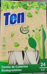 [1619] CUBIERTOS PLASTICAS TEN ECO 24ct